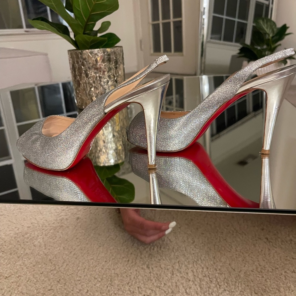 Christian Louboutin Glitter N° Prive Peeptoe 120mm